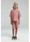 Kız Çocuk Pembe Bermuda Takım