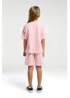 Kız Çocuk Pembe Bermuda Takım