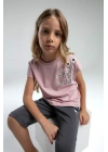 Kız Çocuk Pembe Kapri Takım