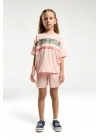 Kız Çocuk Pembe Şort Takım