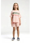 Kız Çocuk Pembe Şort Takım
