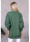Lugmo Kadın Triko Hırka Akrilik iplik 80 cm Saç Örgülü Çağla Yeşili (80cm)