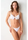 Maya Dolgulu Bikini Tek Üst Beyaz 239101