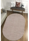 Salon Halısı Bej Yumuşak Oval Dokuma