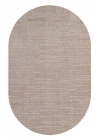 Salon Halısı Bej Yumuşak Oval Dokuma
