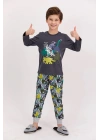 Rolypoly Dinosaour Antrasit Erkek Çocuk Pijama Takımı