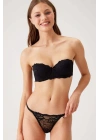 Siyah 4562 Siena Desteksiz Straplez Dantelli Sütyen Takımı