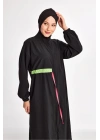 Siyah Kadın Elzada Uzun Kollu Tesettür Mayo