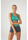 U.s. Polo Assn. Kadın Mint Büstiyer Şort Takım