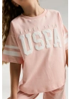 U.s. Polo Assn. Kız Çocuk Pembe Bermuda Takım