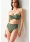 Yeni Sezon Kadın Blush Dolgulu Straplez Haki Renk Bikini Üstü Hr202525