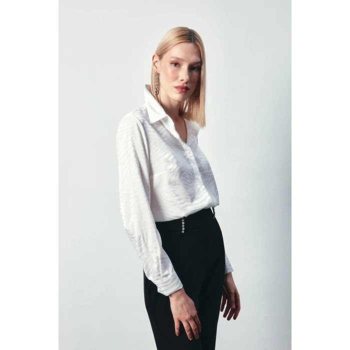 SATEN DESENLI KLASIK GÖMLEK