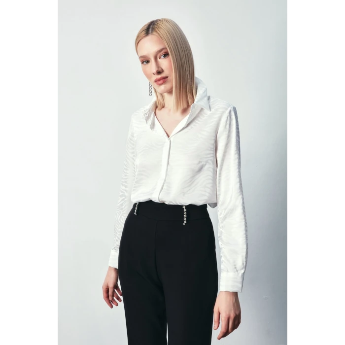 SATEN DESENLI KLASIK GÖMLEK