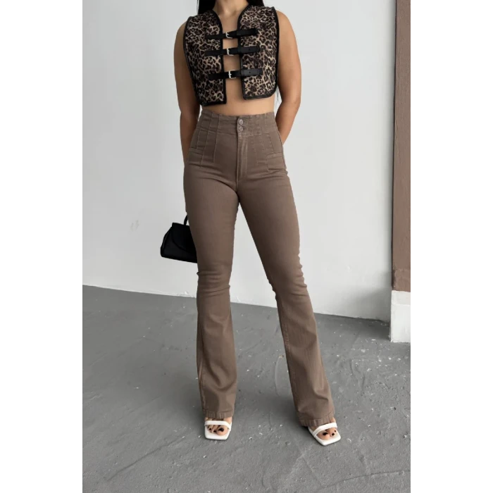 7021PENSLİ ISPANYOL KOT PANTOLON