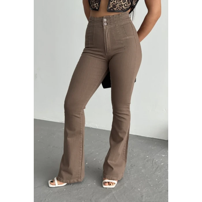 7021PENSLİ ISPANYOL KOT PANTOLON