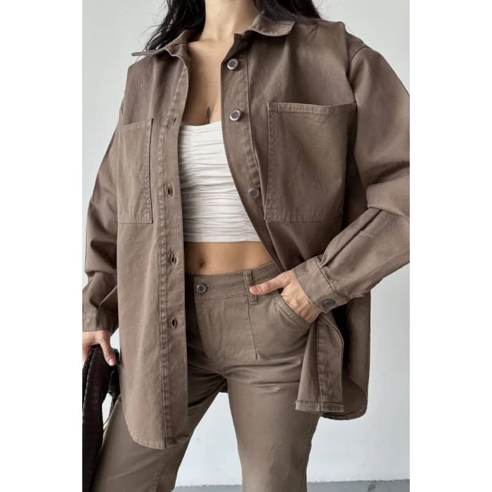 6080  GÖMLEK KREM UZUN KOL