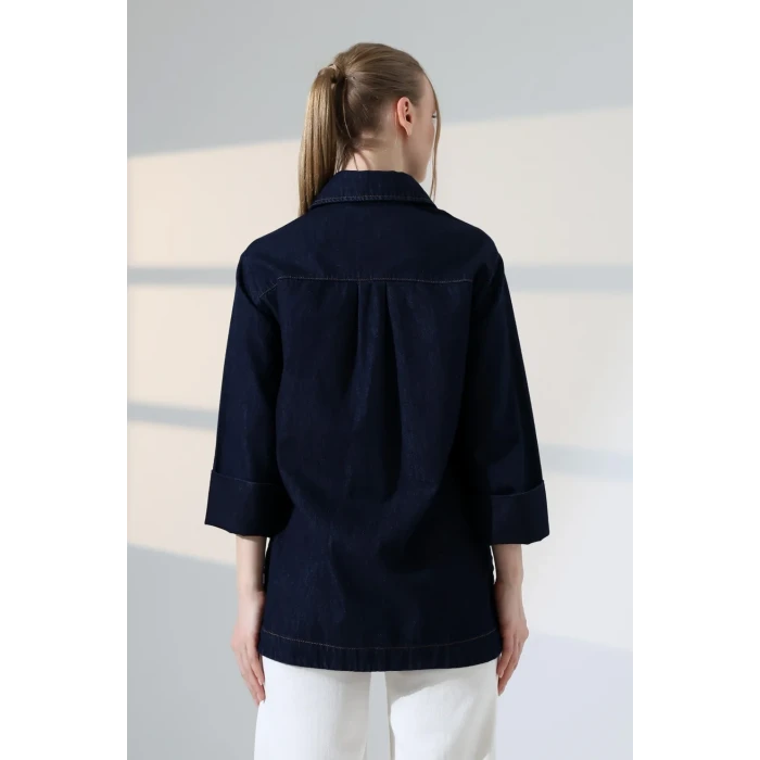 OVERSIZE DUGMELİ GÖMLEK