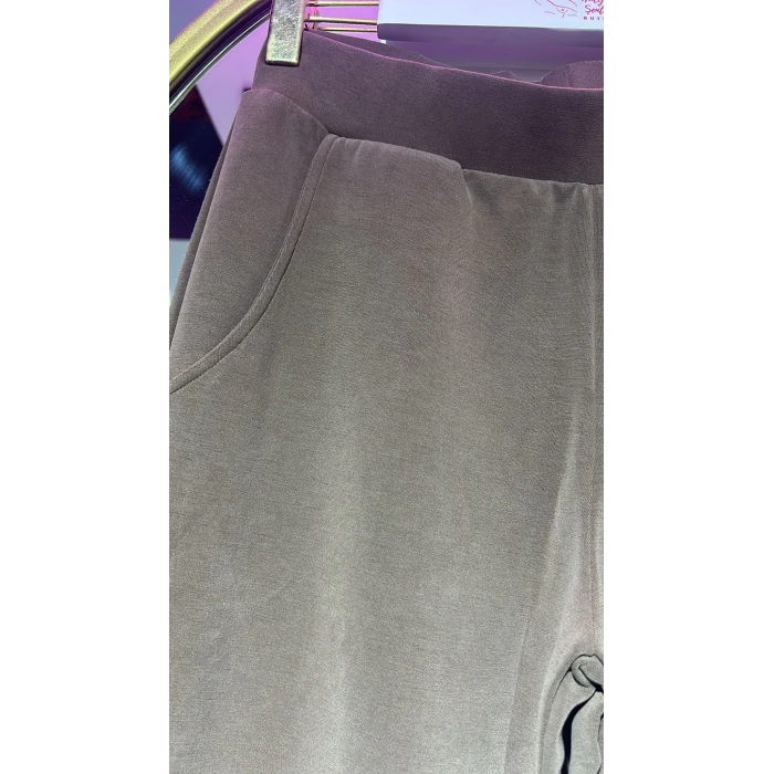 AÇIK KAHVE MODAL KUMAŞ PAÇA LASTİKLİ EŞOFMAN ALTI