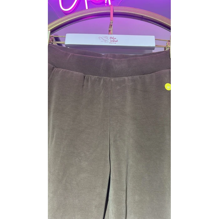 AÇIK KAHVE MODAL KUMAŞ PAÇA LASTİKLİ EŞOFMAN ALTI