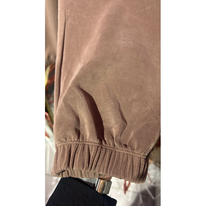 AÇIK KAHVE MODAL KUMAŞ PAÇA LASTİKLİ EŞOFMAN ALTI