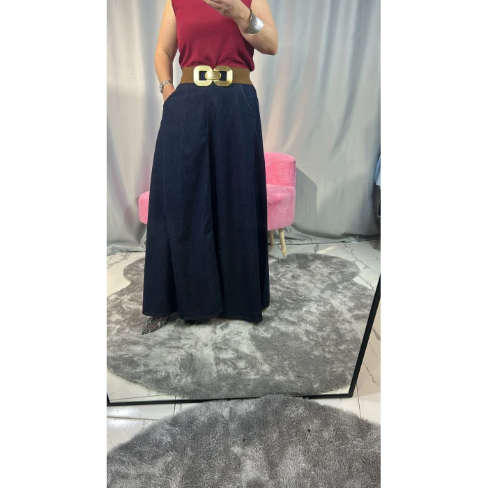 VOLANLI UZUN ÇAN JEAN ETEK