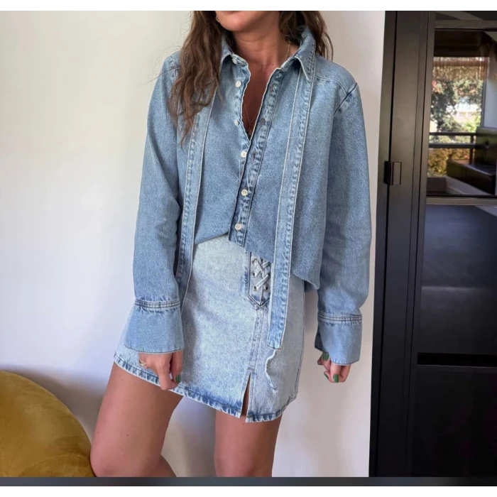 YAKA KIRAVAT DETAYLI KOT CEKET