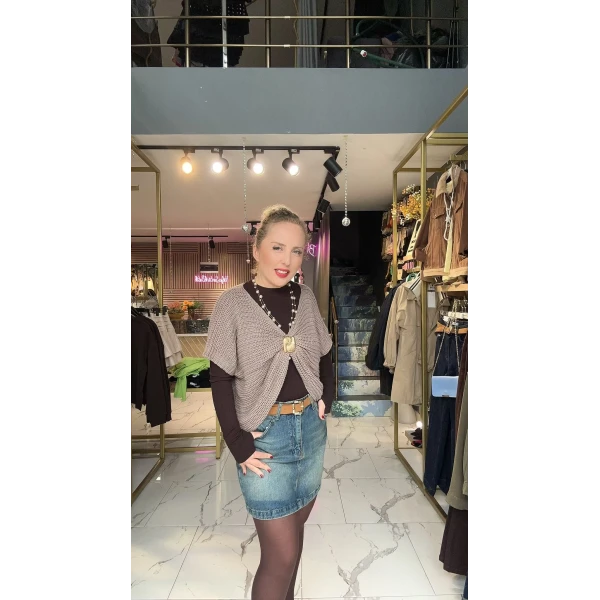KAHVE BULUZ TRIKO BROŞLU