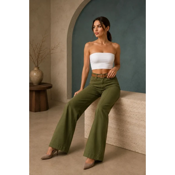 YEŞİL KOT PANTOLON