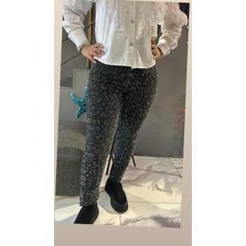 ANTRASİT LEOPAR TAŞ DESEN JEAN
