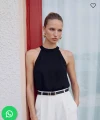 SİYAH HALTER YAKA BLUZ