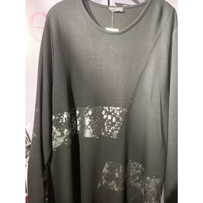 SİYAH UZUN TAŞLI BLUZ