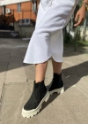FLAM YANLARI LASTKLİ SÜET BOT SİYAH