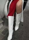 TAFEYN KIRIŞIK RUGAN TOPUKLU ÇİZME BEYAZ