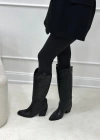 ANUJA  NAKIŞ İŞLEMELİ KOVBOY ÇİZME SİYAH