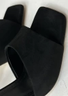 CLARA SUEDE HEEL SLIPPERS BLACK