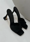 CLARA SUEDE HEEL SLIPPERS BLACK