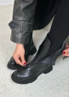 DELLA FERMUAR DERTAYLI HAKİKİ DERİ BOT SİYAH