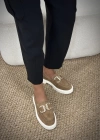 GİRA İÇ-DIŞ HAKİKİ SÜET DERİ GOLD TOKALI LOAFER CAMEL