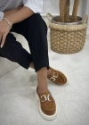 GİRA İÇ-DIŞ HAKİKİ SÜET DERİ GOLD TOKALI LOAFER TABA