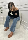 KAYIK YAKA TRİKO KAZAK SİYAH