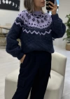 LİLA DETAYLI KAZAK