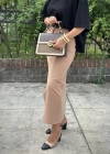 MİDİ BOY YIRTMAÇLI ETEK CAMEL