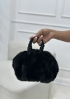 MYLİE İTHAL MİNİ PELUŞ ÇANTA SİYAH