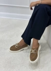 GİRA İÇ-DIŞ HAKİKİ SÜET DERİ GOLD TOKALI LOAFER CAMEL