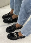 RASMİ METAL ÇİFT TOKALI  RUGAN LOAFER SİYAH