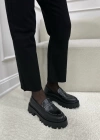 SONİA HAKİKİ DERİ METAL ZIMBALI LOAFER SİYAH