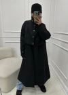VİNTAGE KAPAKLI TRENÇKOT SİYAH