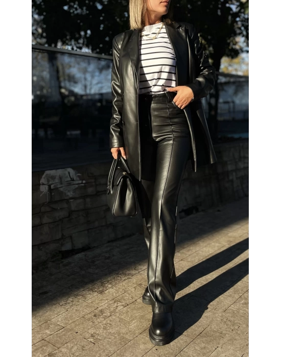 KRUVAZE DERİ CEKET