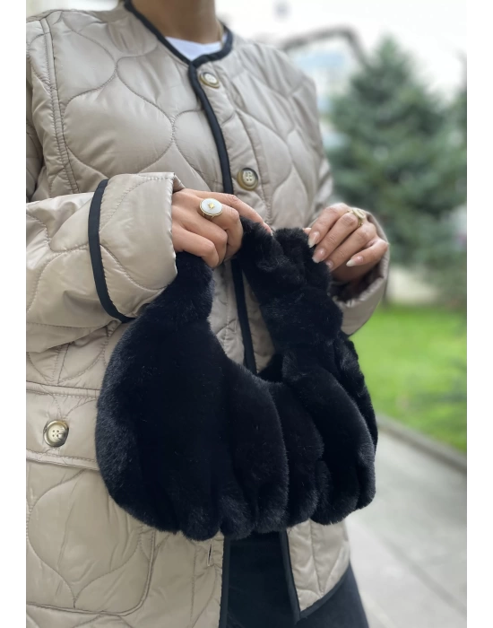 MOON PELUŞLU ÇANTA SİYAH