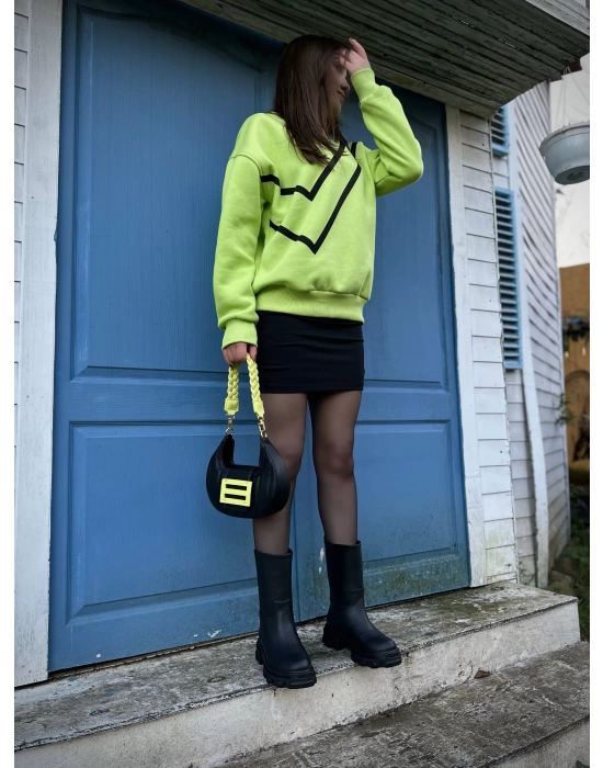 ORVERSİZE FISTIK YEŞİLİ SWEAT